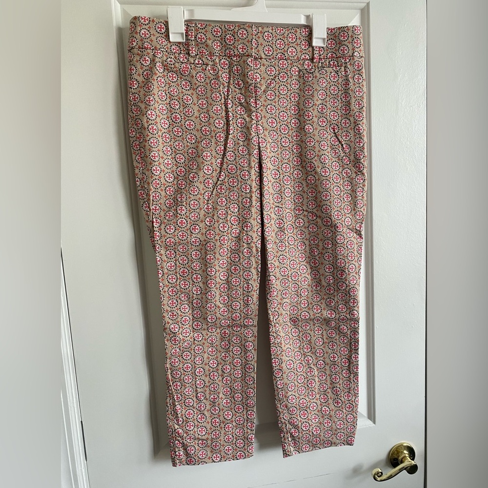 Ann Taylor LOFT Floral Patterned Pants - Pink and White